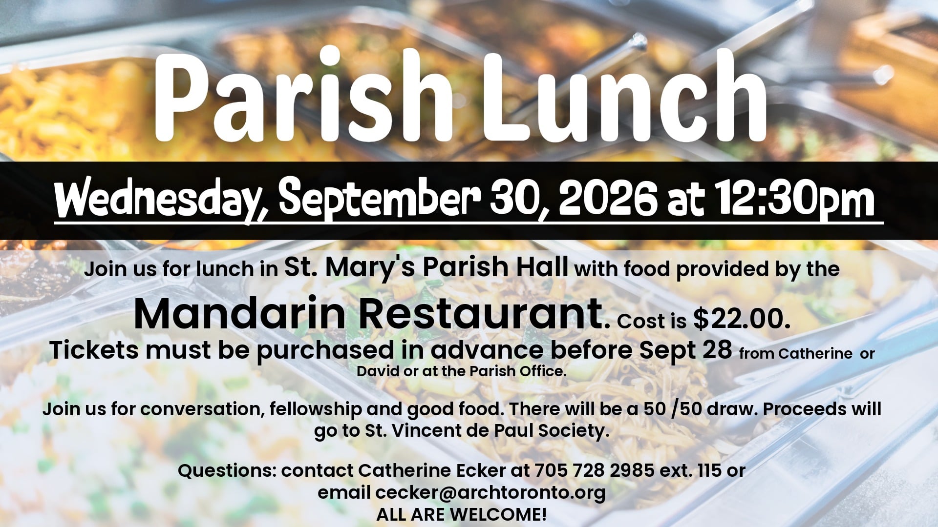 Parish Lunch - Sept 30 poster