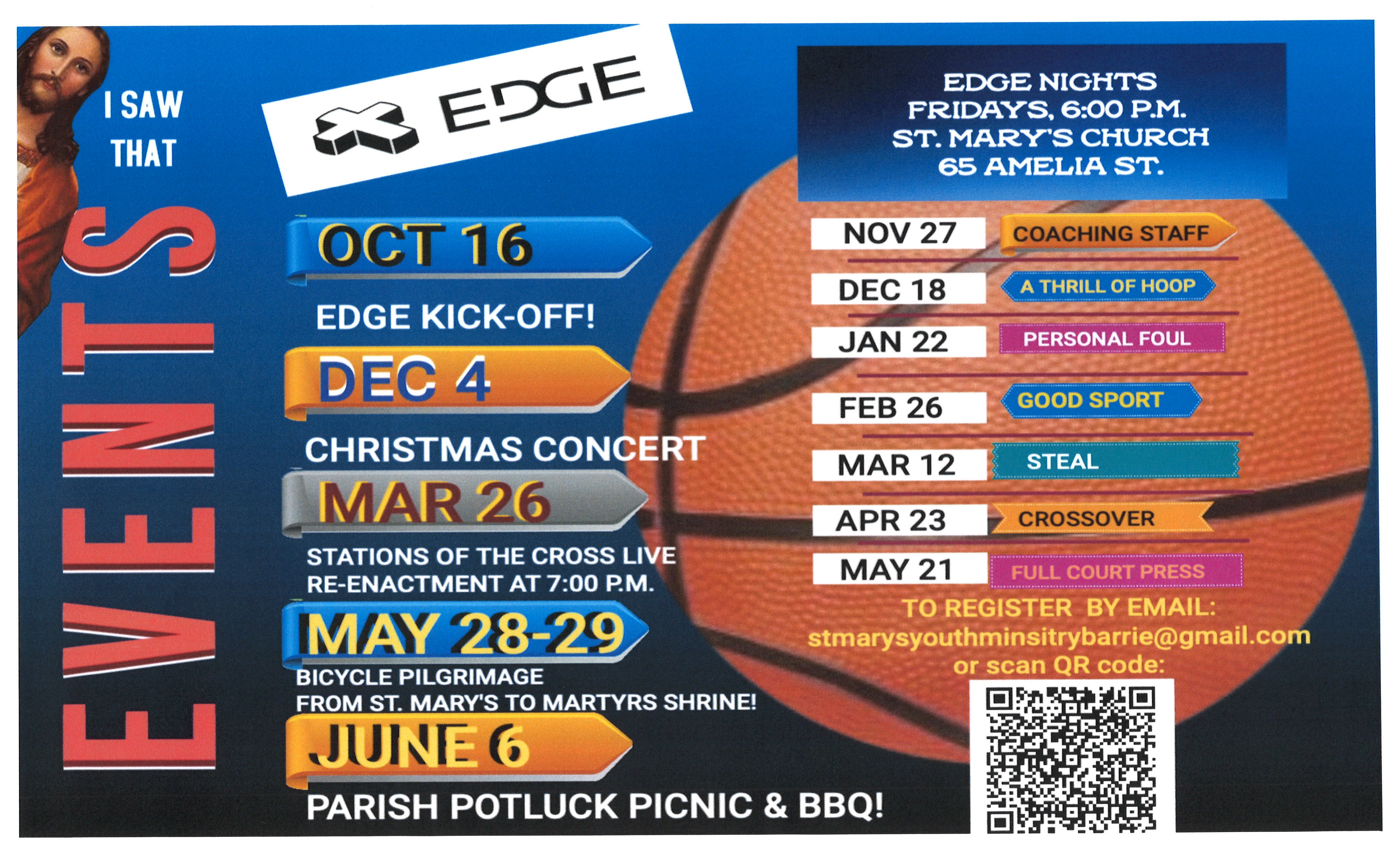 Edge poster with dates for 2026-27