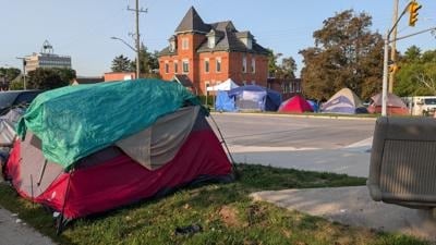 A picture of tents in Barrie