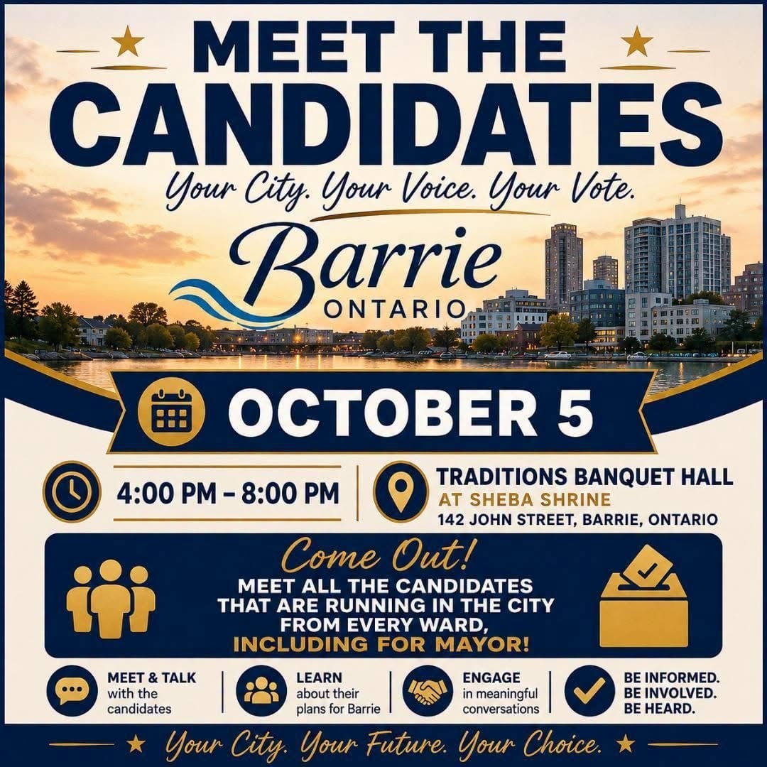 Meet the Candidates for Barrie Mayor and City Council 2026 poster