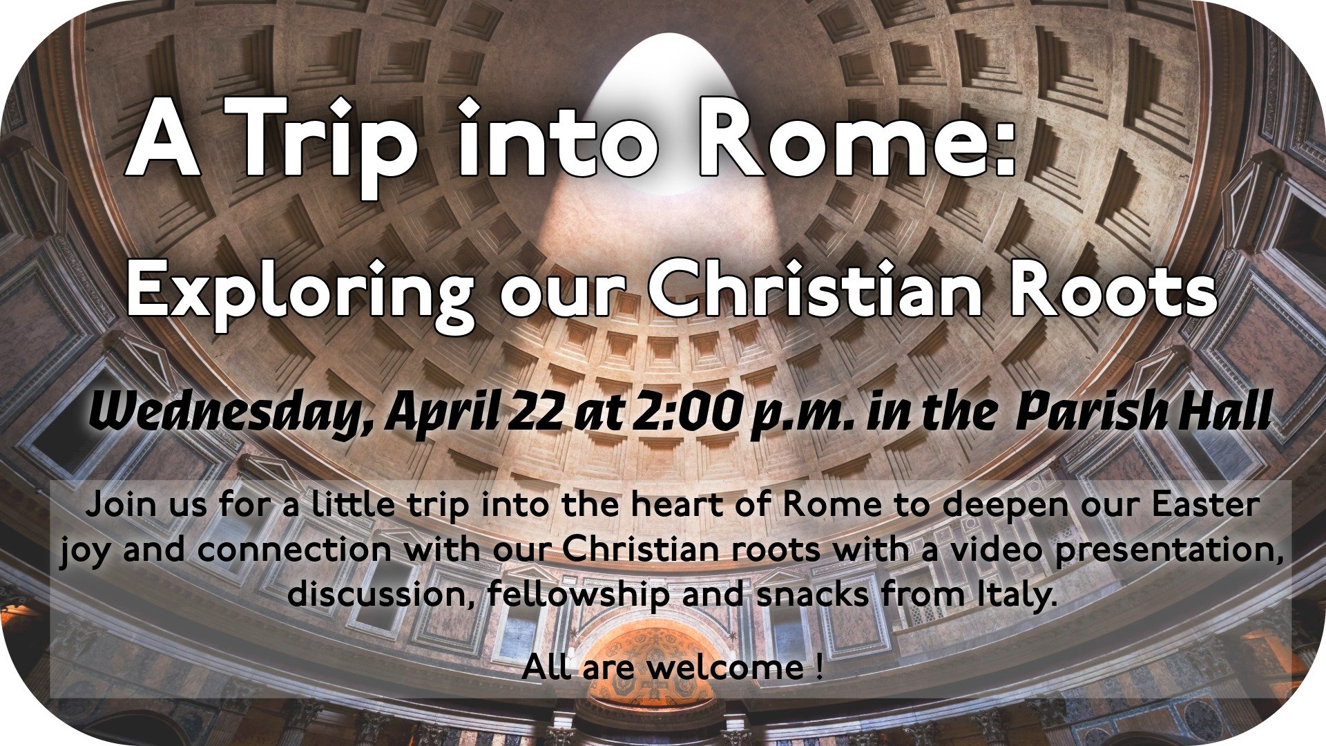 A trip to Rome event poster