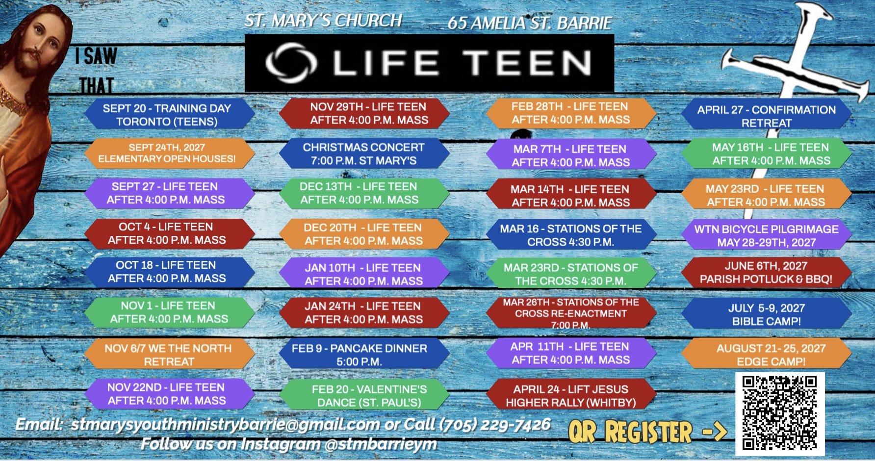 Life Teen Schedule 2026-27 in poster form