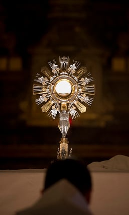 Adoration of the Blessed Sacrament in a Monstrance