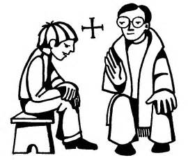 Clipart of Reconciliation - Priest and penitent
