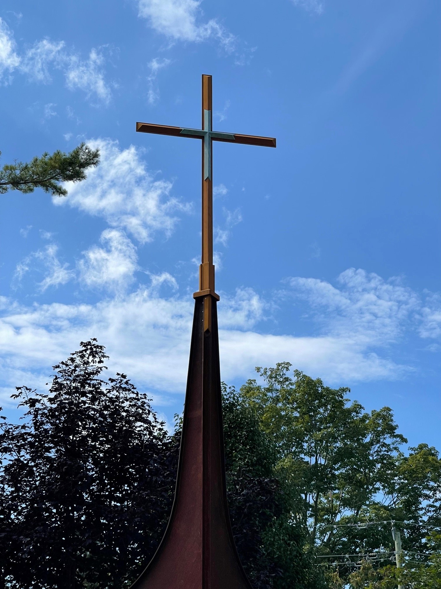 Cross on the bell tower at St. Mary's Church, Barrie