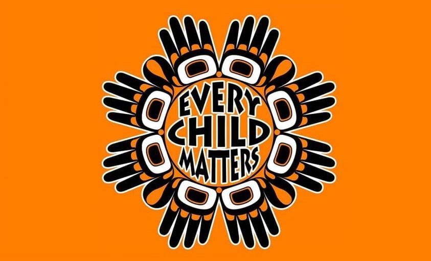 Indigenous graphic with the words every child matters