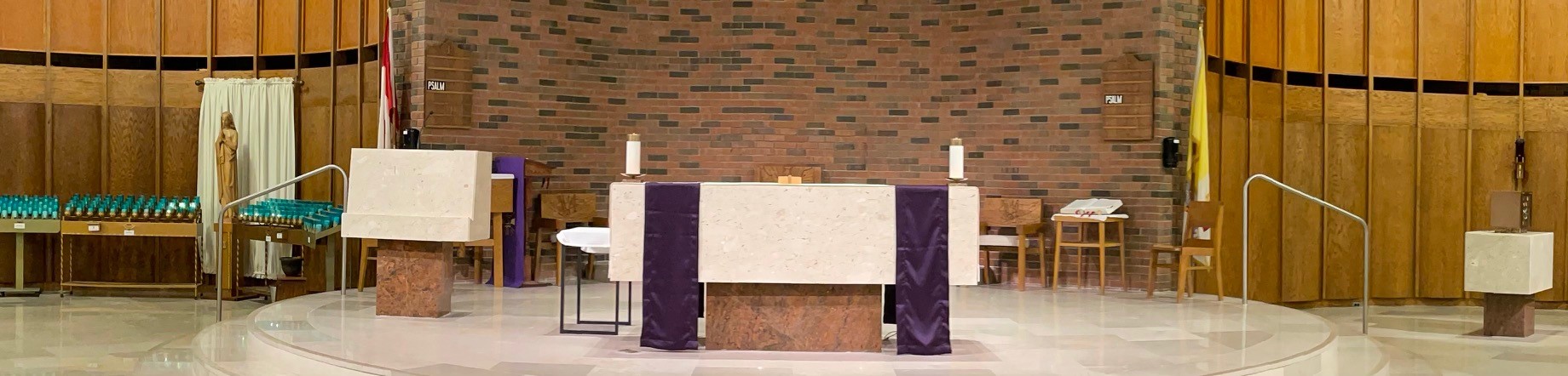 St. Mary's Parish in Barrie Ontario Altar in Lent 2021