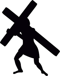 Silhouette of Jesus carrying Cross