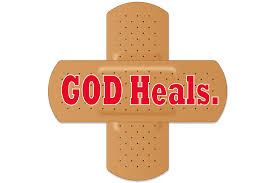 Bandaids form a cross saying God Heals