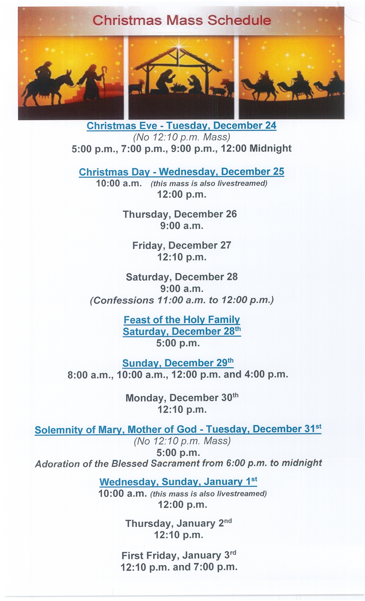 Christmas Masses 2024