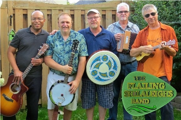 A Photo of 4 members of the The Flailing Shilaleighs band