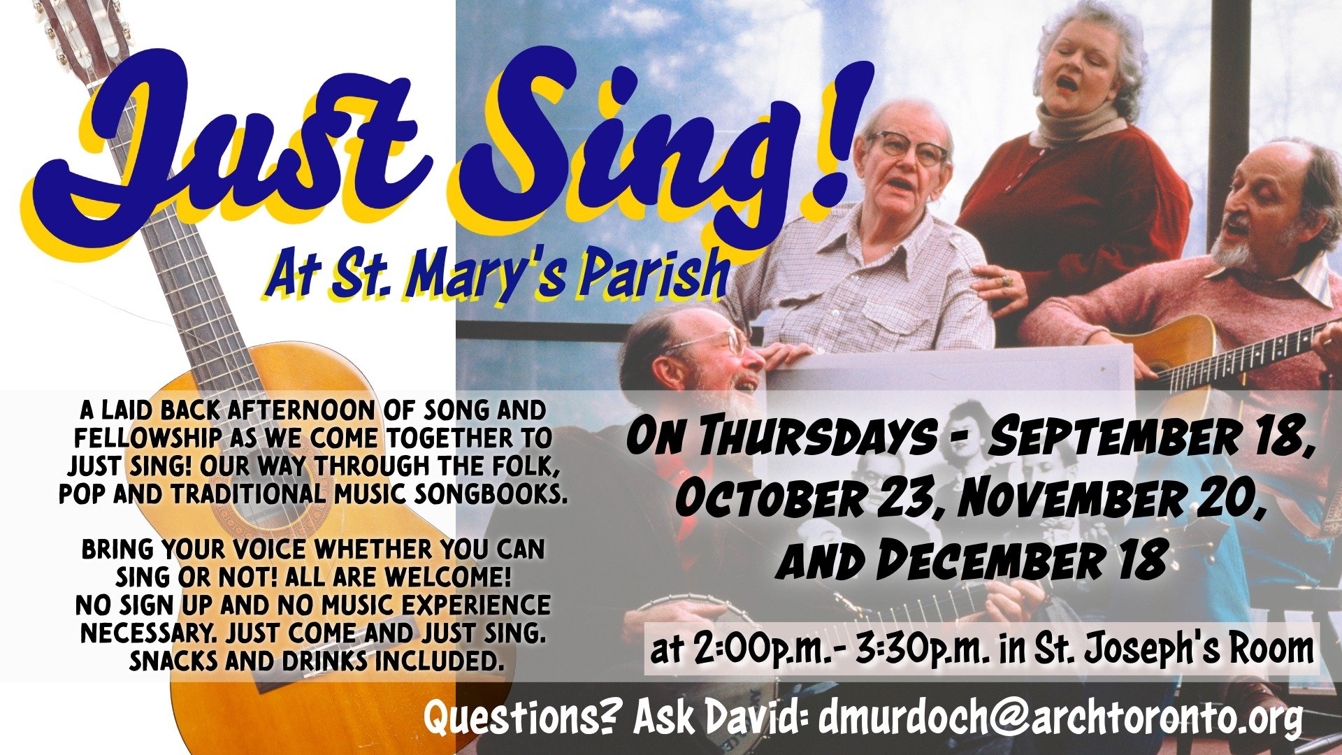 Just Sing poster 2025 - New dates Thursday