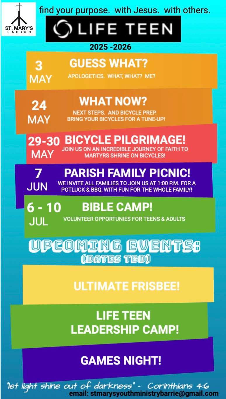 Life Teen 2025 Poster with dates