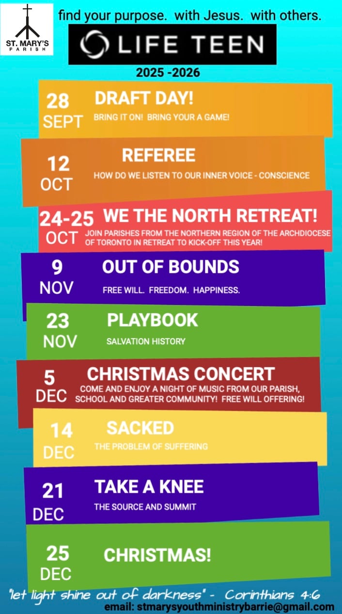 Life Teen 2025 Poster with dates