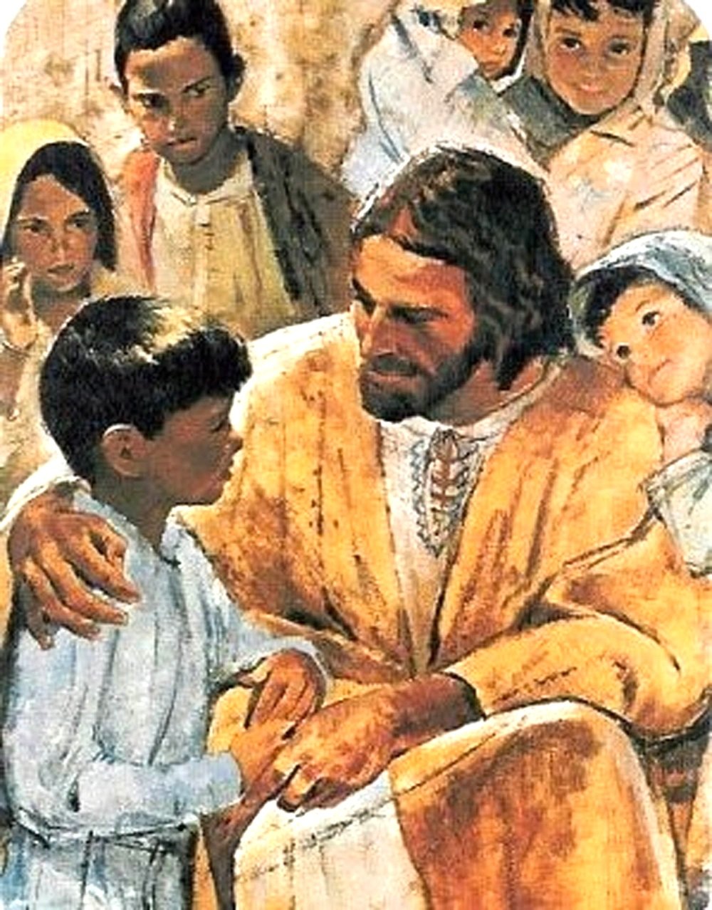 An illustration of Jesus with Children around him