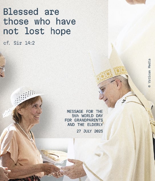 A picture of Pope Leo with the elderly
