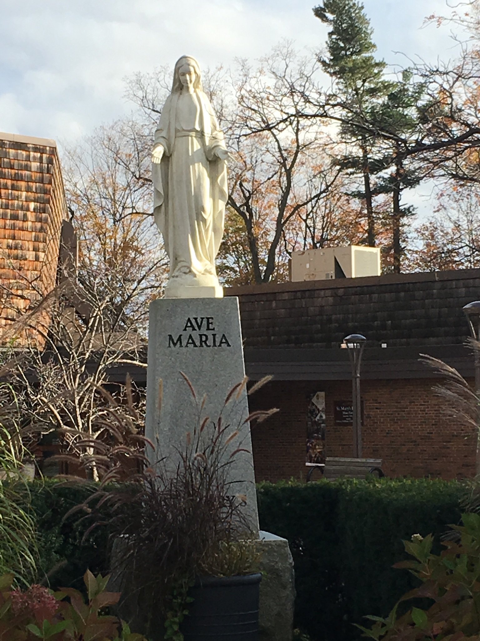 St. Mary in front Autumn Garden