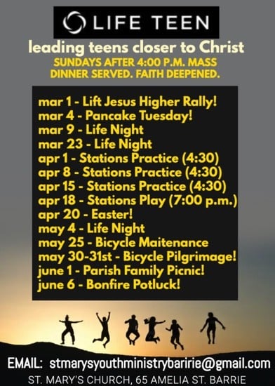 LifeTeen pg. 2 Schedule 2024-25